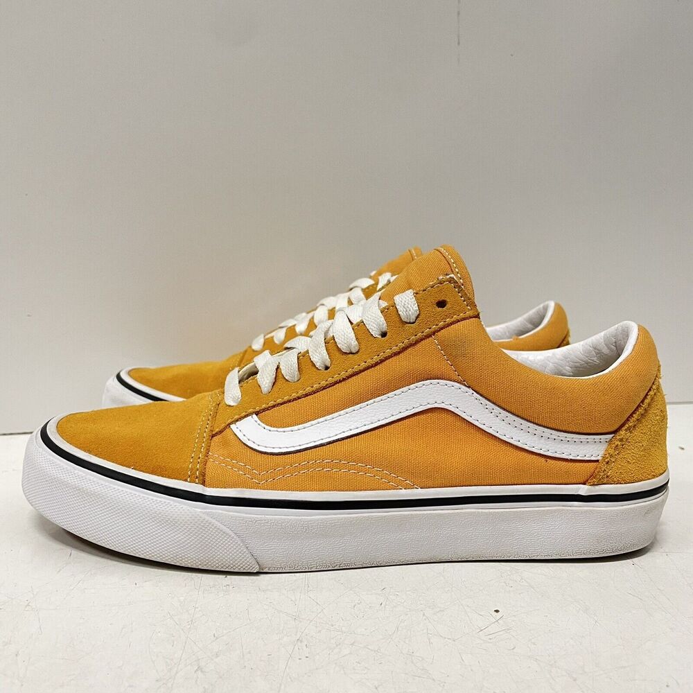 Vans Old Skool Suede Sneakers in Mustard Yellow and White
